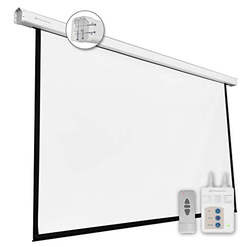 Phoenix Technologies - Pantalla de Proyección Eléctrica Plegable 112” 2 x 2 Metros Formatos 1:1, 4:3, 16:9 de Techo y Pared Incluye Mando a (2 x 2m)