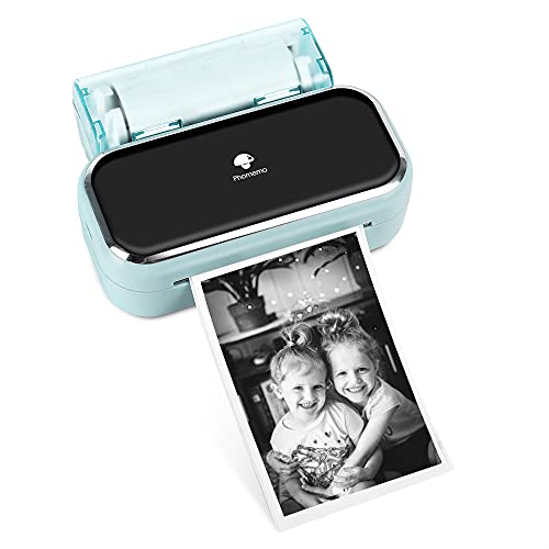 Phomemo M03 Impresora Fotográfica Portátil - Impresora Portátil Bluetooth de 80 Pulgadas Compatible con iOS y Android, Impresión en Blanco y Negro para Fotos, Diario de Diseño, Listas, Regalo - Verde