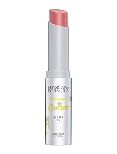 Physicians Formula - Murumuru Butter Lip Cream SPF 15 - Mezcla Hidratante de Manteca de Tucuma, Cupuaçu y Murumuru, Ácidos Grasos Esenciales y Protector Solar SPF 15 - Flamingo Pink