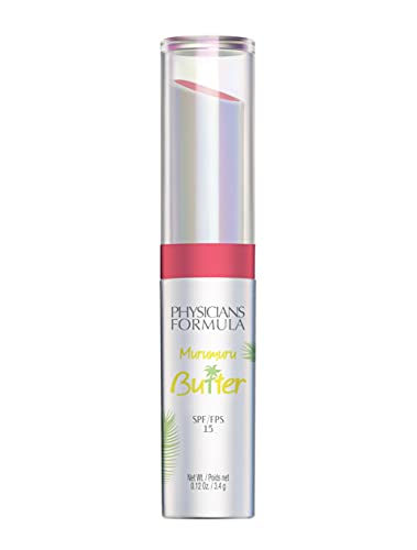 Physicians Formula - Murumuru Butter Lip Cream SPF 15 - Mezcla Hidratante de Manteca de Tucuma, Cupuaçu y Murumuru, Ácidos Grasos Esenciales y Protector Solar SPF 15 - Flamingo Pink