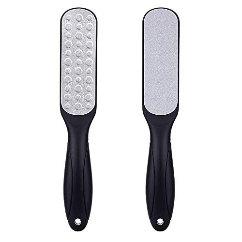 Pie De Lima Manual Removedor De Lima De Pies Mano Removedor De Callos De Pedicura Lima Para Pies Con Mango ErgonóMico Para Pedicura Y Cuidado De Los Pies,Acero Inoxidable De Doble Cara,1 Pieza,Negro