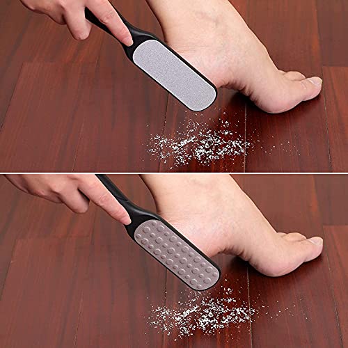 Pie De Lima Manual Removedor De Lima De Pies Mano Removedor De Callos De Pedicura Lima Para Pies Con Mango ErgonóMico Para Pedicura Y Cuidado De Los Pies,Acero Inoxidable De Doble Cara,1 Pieza,Negro