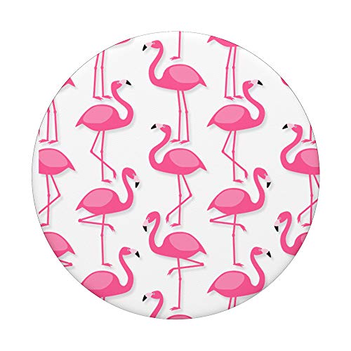 Pink Flamingo Flamenco Party White Background PopSockets PopGrip Intercambiable