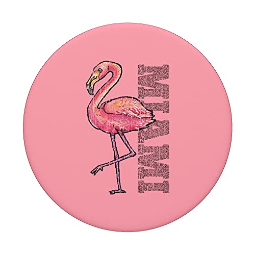 Pink Flamingo - Miami Beach Florida PopSockets PopGrip Intercambiable