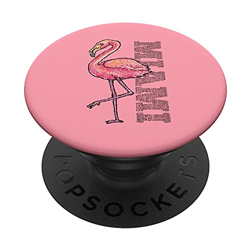 Pink Flamingo - Miami Beach Florida PopSockets PopGrip Intercambiable