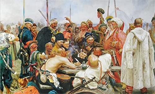 Pintura Al Óleo Rusa "Respuesta De Los Cosacos Zaporoshianos A Sultan Mehmed IV " Impresiones De Arte En La Decoración De La Imagen De La Pared De Lienzo Sin Marco ( Size (Inch) : 50x70cm no frame )