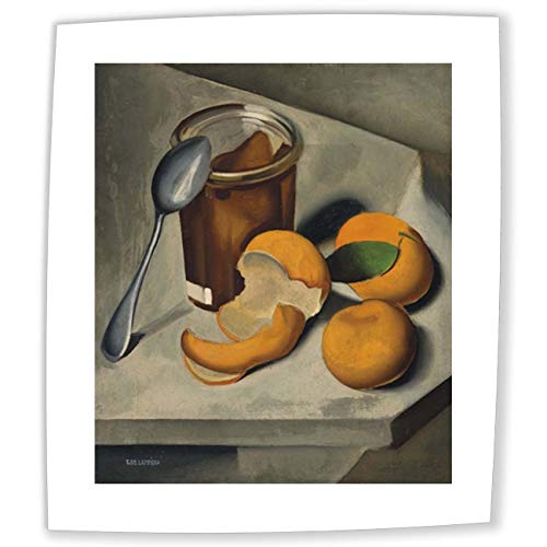 Pinturas a Mano Todavía Vida Con Las Mandarinas de Tamara de Lempicka - 50X60 cm Reproducción Lienzo Naturaleza Muerta Art Art Deco Lucido Grafico Post-Cubista Neoclassico Poster Enrollado