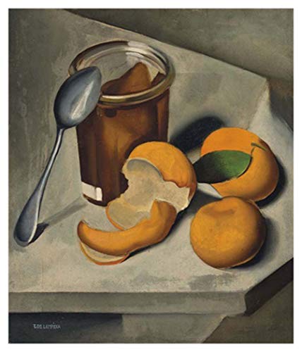 Pinturas a Mano Todavía Vida Con Las Mandarinas de Tamara de Lempicka - 50X60 cm Reproducción Lienzo Naturaleza Muerta Art Art Deco Lucido Grafico Post-Cubista Neoclassico Poster Enrollado