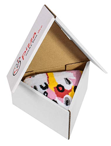 Pizza Socks Box Slice Caprichosa - Mujer Hombre - 1 par de Calcetines - Tamaño 41-46