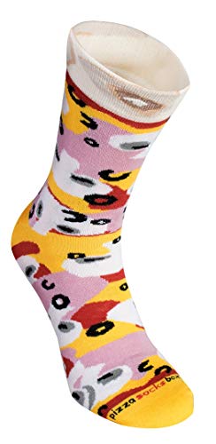 Pizza Socks Box Slice Caprichosa - Mujer Hombre - 1 par de Calcetines - Tamaño 41-46