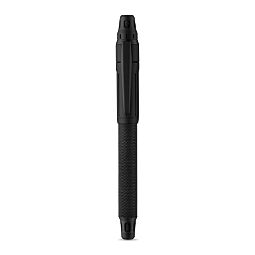 Pluma estilográfica Colibri Ascari-Negro mate con acabado moleteado-Pluma de lujo-Sistema de punta de bock mediana-Se entrega en un elegante estuche de regalo-Adecuada para hombres como para mujeres.