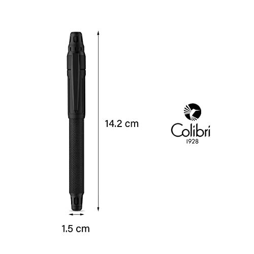 Pluma estilográfica Colibri Ascari-Negro mate con acabado moleteado-Pluma de lujo-Sistema de punta de bock mediana-Se entrega en un elegante estuche de regalo-Adecuada para hombres como para mujeres.