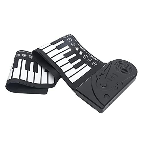 POHOVE Portátil 49 teclas flexible Roll-Up Piano USB Electronic Keyboard Hand Roll Piano para principiantes (Negro)