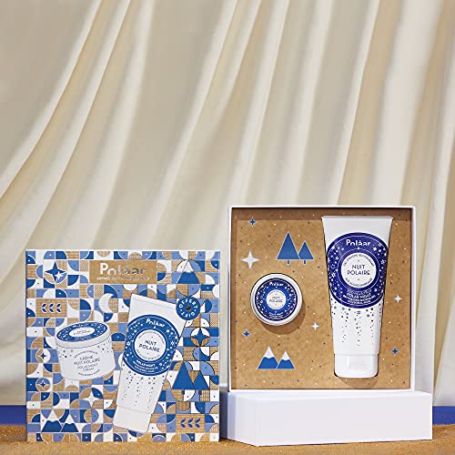 Polåar - Gift box 2 natural skincare Night Face Cream 50ml + FREE Shower Gel 200ml - Set Polar Night with Boreal Algae - Vegan Made in France - Christmas beauty, Birthday,mothers' Day,Valentine's Day