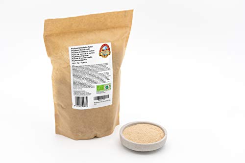 Polvo de cáscara de psyllium orgánico - puro y natural - 99% + pureza - sin aditivos - crudos - vegano - 1 kg