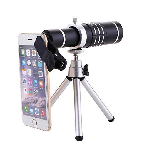 Práctico Telescopio Monocular, Telescopio Allmetal para Teléfonos Móviles Universal 18X de Alta Definición, Telescopio Monocular con Zoom, Perfecto para la Observación de Aves, Conciertos de Senderis