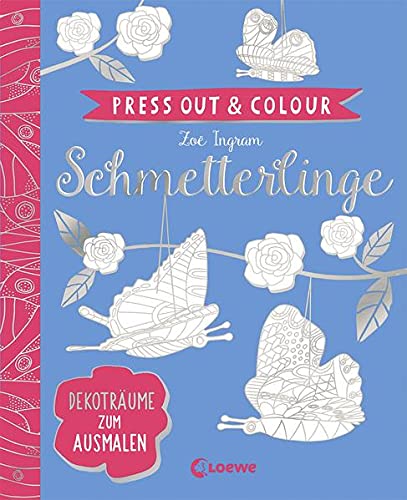 Press Out & Colour - Schmetterlinge: Dekoträume zum Ausmalen