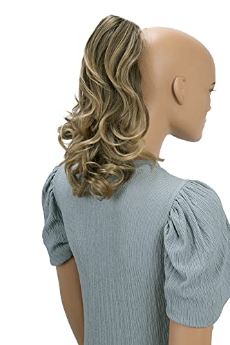 PRETTYSHOP 30cm Postizo Trenza Coleta Extensión De Cabello Voluminoso Ondulado Mezcla De Rubio Castaño H125