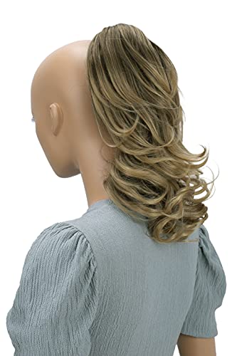 PRETTYSHOP 30cm Postizo Trenza Coleta Extensión De Cabello Voluminoso Ondulado Mezcla De Rubio Castaño H125