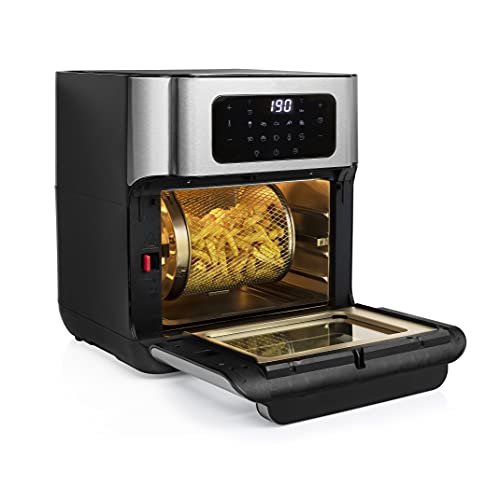 Princess 182065 Freidora sin aceite y Horno de aire caliente, Multifuncional, 10L, 1500 W, 10 programas, Pantalla digital táctil, carcasa de Acero Inoxidable, accesorios incluidos, 30 Recetas PDF