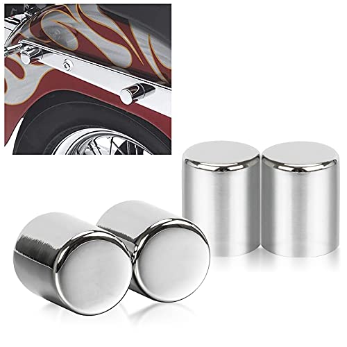 PSLER 4 Piezas Kit Cubierta Punto Hardware, para Harley Touring Electra Glide Ultra Limited Road King y Otros Modelos 2009-2022, Decoración Accesorios Motocicleta(4 Cortos Cromados)