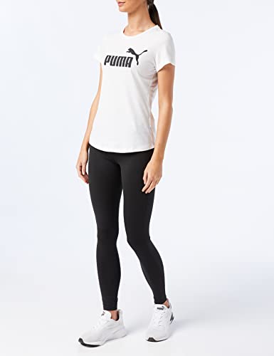 PUMA ESS Logo tee T-Shirt, Mujer, Puma White, L