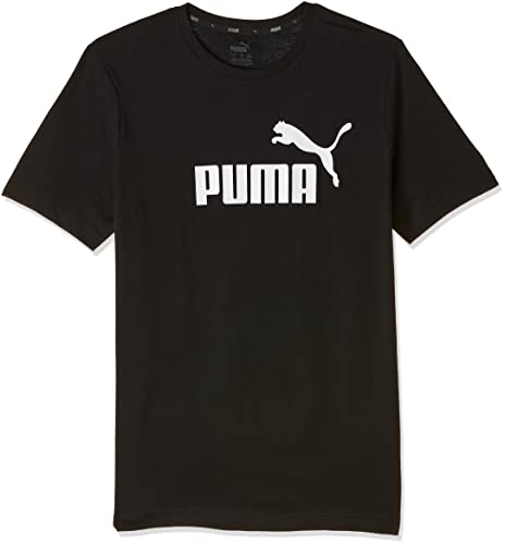 Puma Essentials LG T Camiseta de Manga Corta, Hombre, Negro (Cotton Black), L