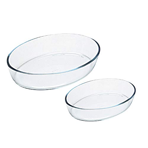 Pyrex S2 FTES Oval 39x27 30x21 Essentials PX Fuente para Horno, Vidrio borosilicato, Multicolor