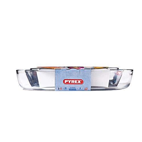 Pyrex S2 FTES Oval 39x27 30x21 Essentials PX Fuente para Horno, Vidrio borosilicato, Multicolor