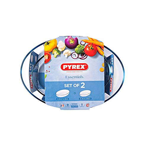 Pyrex S2 FTES Oval 39x27 30x21 Essentials PX Fuente para Horno, Vidrio borosilicato, Multicolor