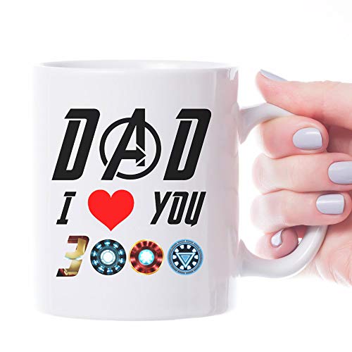 QICI Regalo de Papá Noel con texto en inglés "I Love You 3000 + I Love You 3000 Llavero de Marvel Avenger Fans Regalos, Iron Man Regalos de Papá Noel Regalo de Hija del Día del Padre