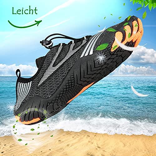 Qimaoo Zapatos de Agua para Buceo Snorkel Surf Piscina Playa Vela Mar Acuáticos Cycling Deportes Yoga Aqua Calzado para Hombre Mujer