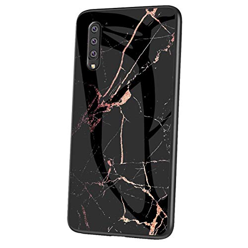 Qpolly - Carcasa de silicona para Samsung Galaxy A7 2018, diseño de mármol, Noir*