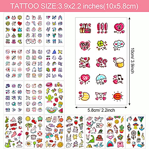 Qpout Tatuajes Temporales Para Niños Adultos Mujeres (60 Hojas) 800 Pcs Lindos Tatuajes Falsos Impermeables Pegatinas De Cara Arte Brazo Tatuajes De Manga Colorido Animal Fruta Vegetal