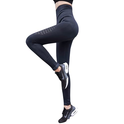 QTJY Stretch Ladies Gym Yoga Pantalones sin Costuras Pantalones Deportivos de Cintura Alta Yoga Fitness Medias Correr Pantalones elásticos Altos FL