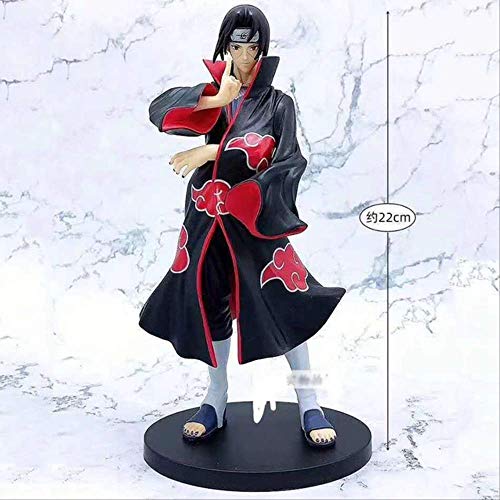 QWYU Naruto Anime Uchiha Itachi Figura de Acción Juguetes Uchiha Sasuke Hermano Sharingan Figuras coleccionables Modelo Juguetes 22cm