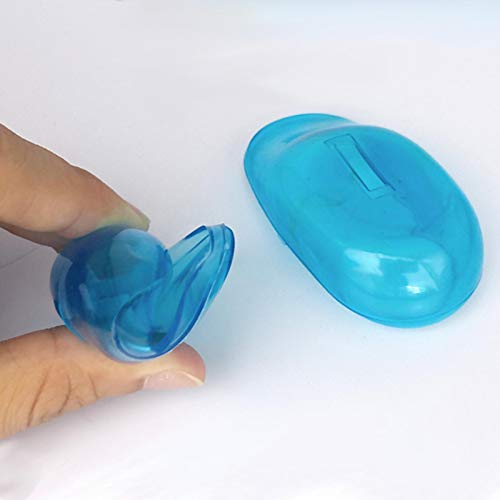 Rainai Orejeras de silicona para ducha, 2 unidades, protección para los oídos para peluquería, tintes para el cabello, para salón de belleza, para tratamientos de coloración del cabello, (azul)