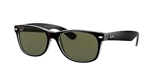 Ray-Ban New Wayfarer, Gafas de Sol Unisex adulto, Multicolor (Black and Transparent 6052), 55 mm