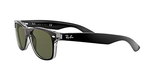 Ray-Ban New Wayfarer, Gafas de Sol Unisex adulto, Multicolor (Black and Transparent 6052), 55 mm