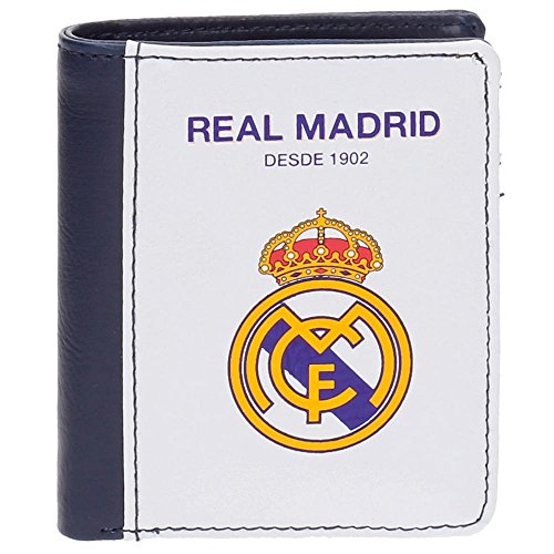 Real Madrid White RM Tarjetero, 10 cm, 0.08 litros, Blanco