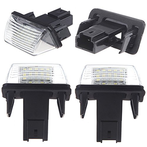 REFURBISHHOUSE 2pcs SMD LED Placa Matricula Coche Lampara for 206 207 306 307 406 407 para C3