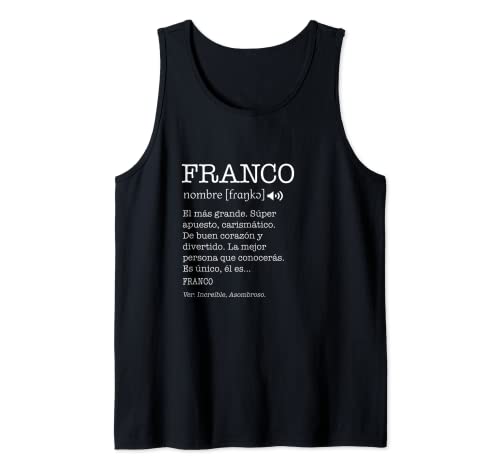 Regalo para Franco con Nombre Divertido Significado Hombres Camiseta sin Mangas