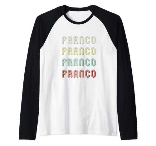 Regalo para Franco Hombres Nombre Retro Vintage Divertido Camiseta Manga Raglan