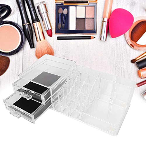 Regalos de abril Organizador de maquillaje, acrílico, joyería cosmética, caja de almacenamiento de maquillaje, caja de exhibición de almacenamiento cosmético, soporte transparente, estante con cajón