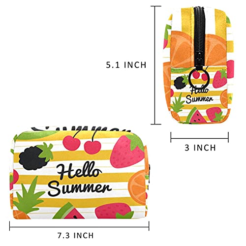 Regalos para Hombres, Mujeres, Bolsa de Maquillaje, Neceser de baño, pequeña Bolsa de cosméticos - Hola Frutas de Verano