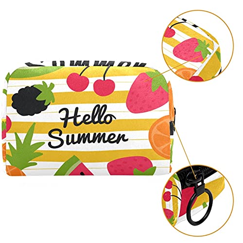 Regalos para Hombres, Mujeres, Bolsa de Maquillaje, Neceser de baño, pequeña Bolsa de cosméticos - Hola Frutas de Verano