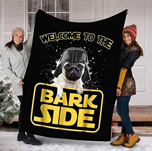 Regalos significativos Personalizados Manta Personalizada Funny Pug Bienvenido a The Bark Side Dog Lovers Gift Fleece Manta