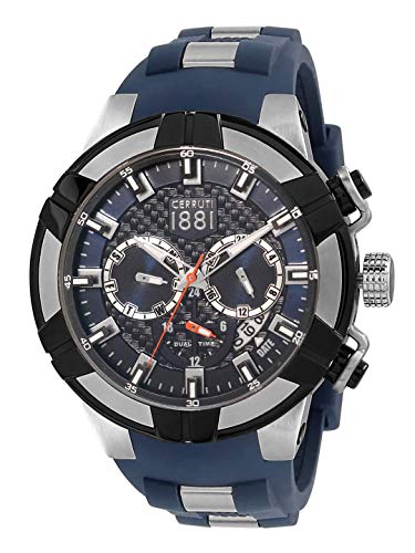 Reloj Cerruti 1881 de silicona para hombre, color azul