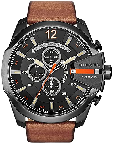 Reloj cronógrafo Mega Chief Diesel para hombre Reloj de acero inoxidable con tamaño de caja de 51 mm