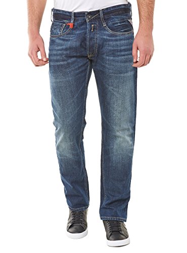 REPLAY MA955 Newbill Vaqueros Straight, Azul (Dark Blue Denim 007), 32W / 34L para Hombre